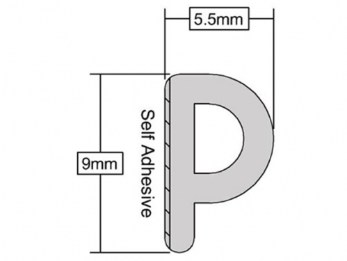 Click Here To Enlarge This Photo Of Stormguard EPDM P Section Weatherstrip Draught Seal 5m Brown (05SR034005MB)