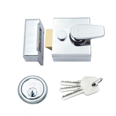 Click Here To Enlarge This Photo Of ZNL40CP - Zoo Hardware 40mm Narrow Nightlatch c/w 5 Pin Cylinder - Polished Chrome