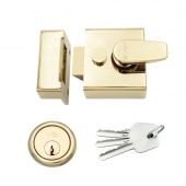 ZNL40EB - Zoo Hardware 40mm Narrow Nightlatch c/w 5 Pin Cylinder - Electro Brass