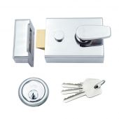 ZNL60CP - Zoo Hardware 60mm Standard Nightlatch c/w 5 Pin Cylinder - Polished Chrome