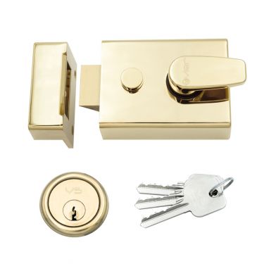 Click Here To Enlarge This Photo Of ZNL60EB - Zoo Hardware 60mm Standard Nightlatch c/w 5 Pin Cylinder - Electro Brass