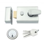 ZNL60SC - Zoo Hardware 60mm Standard Nightlatch c/w 5 Pin Cylinder - Satin Chrome
