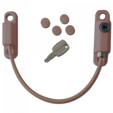 Click Here To Enlarge This Photo Of AS10002 - ASEC 150mm Locking Cable Window Restrictor Brown