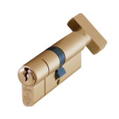 AS10165 - ASEC Kite British Standard 1 Star Kitemarked Euro Key & Turn Cylinder - 75mm 35/T40 (30/10/T35) KD Satin Brass