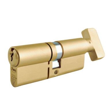 Click Here To Enlarge This Photo Of AS10387 - ASEC Kite Elite 3 Star Snap Resistant Euro Key & Turn Cylinder - 80mm 40/T40 (35/10/35T) KD Polished Brass