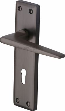 Click Here To Enlarge This Photo Of KEN6800-MB Heritage Brass Door Handle Lever Lock Kendal Design Matt Bronze Finish