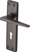 KEN6800-MB Heritage Brass Door Handle Lever Lock Kendal Design Matt Bronze Finish