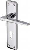KEN6800-PC Heritage Brass Door Handle Lever Lock Kendal Design Polished Chrome Finish