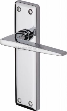 Click Here To Enlarge This Photo Of KEN6810-PC Heritage Brass Door Handle Lever Latch Kendal Design Polished Chrome Finish
