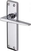 KEN6810-PC Heritage Brass Door Handle Lever Latch Kendal Design Polished Chrome Finish
