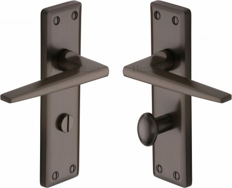 Click Here To Enlarge This Photo Of KEN6830-MB Heritage Brass Door Handle For Bathroom Kendal Design Matt Bronze Finish