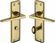 KEN6830-PB Heritage Brass Door Handle For Bathroom Kendal Design Polished Brass Finish