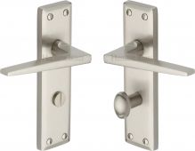KEN6830-SN Heritage Brass Door Handle For Bathroom Kendal Design Satin Nickel Finish