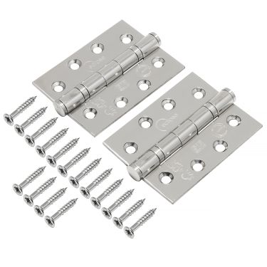 Click Here To Enlarge This Photo Of Eclipse 14853 Grade 13 Polished Stainless Steel Ball Bearing Hinges 102 x 76 x 3mm