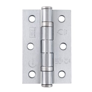 Click Here To Enlarge This Photo Of Eclipse 14101 Grade 7 Satin Chrome (Mild Steel) Ball Bearing Hinges 76 x 51 x 2mm
