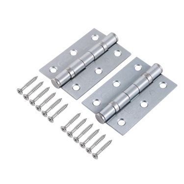 Click Here To Enlarge This Photo Of Eclipse 14101 Grade 7 Satin Chrome (Mild Steel) Ball Bearing Hinges 76 x 51 x 2mm