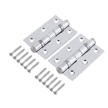 Click Here To Enlarge This Photo Of Eclipse 14102 Grade 7 Polished Chrome (Mild Steel) Ball Bearing Hinges 76 x 51 x 2mm