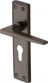KEN6848-MB Heritage Brass Door Handle For Euro Profile Plate Kendal Design Matt Bronze Finish