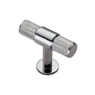 Click Here To Enlarge This Photo Of FTD701CP - Carlisle Brass Fingertip Design Knurled T-Bar Knob 50mm Polished Chrome