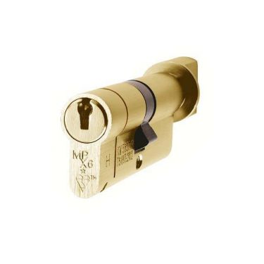 Click Here To Enlarge This Photo Of CYX71370PB - Carlisle Brass Eurospec MPX6 1* British Standard 6 Pin Euro Profile Cylinder & Turn 70mm (35/35T) Polished Brass