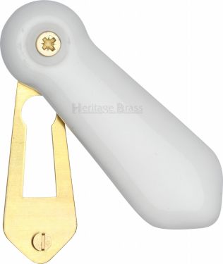 Click Here To Enlarge This Photo Of 5030 Heritage Brass Covered Escutcheon Plain White