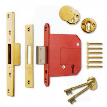 Click Here To Enlarge This Photo Of ERA Fortress 361-31 BS 5 Lever Deadlock 76mm Polished Brass Keyed to Differ