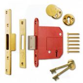 ERA Fortress 361-31 BS 5 Lever Deadlock 76mm Polished Brass Keyed to Differ