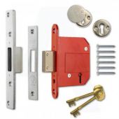 ERA Fortress 361-51 BS 5 Lever Deadlock 76mm Satin Chrome Keyed to Differ