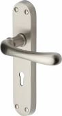 LUN5300-SN Heritage Brass Door Handle Lever Lock Luna Design Satin Nickel Finish
