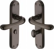 LUN5330-MB Heritage Brass Door Handle For Bathroom Luna Design Matt Bronze Finish