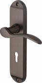 MAY7600-MB Heritage Brass Door Handle Lever Lock Maya Design Matt Bronze Finish