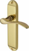 MAY7610-PB Heritage Brass Door Handle Lever Latch Maya Design Polished Brass Finish