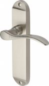 MAY7610-SN Heritage Brass Door Handle Lever Latch Maya Design Satin Nickel Finish
