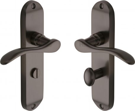Click Here To Enlarge This Photo Of MAY7630-MB Heritage Brass Door Handle For Bathroom Maya Design Matt Bronze Finish