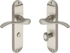 MAY7630-SN Heritage Brass Door Handle For Bathroom Maya Design Satin Nickel Finish