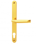 L13093 - Hoppe 113/3620N UPVC Gold Espagnolette Handles - 92mm Centres - 240mm Screw Centres - 270mm Backplate