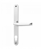 L26951 - Hoppe 113/3620N UPVC Silver Espagnolette Handles - 92mm Centres - 240mm Screw Centres - 270mm Backplate
