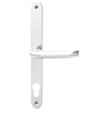 L13094 - Hoppe 113/3620N UPVC White Espagnolette Handles - 92mm Centres - 240mm Screw Centres - 270mm Backplate