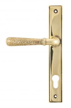 Click Here To Enlarge This Photo Of 45498 From The Anvil Aged Brass Hammered Newbury Slimline Espag. Lock Set - 92mm centres - 212mm screw centres