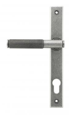 Click Here To Enlarge This Photo Of 45529 From The Anvil Pewter Brompton Slimline Lever Espag. Lock Set - 92mm centres - 212mm screw centres