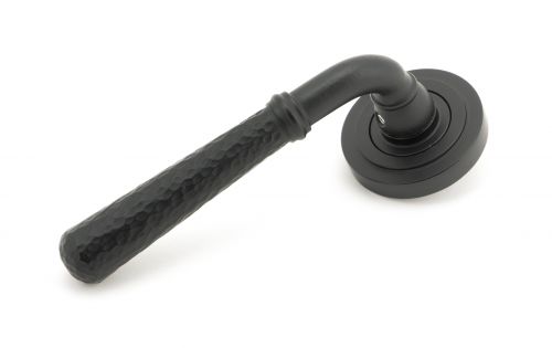 Click Here To Enlarge This Photo Of 45652 From The Anvil Matt Black Hammered Newbury Lever on Rose Set (Art Deco)