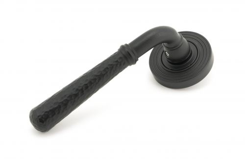 Click Here To Enlarge This Photo Of 45653 From The Anvil Matt Black Hammered Newbury Lever on Rose Set (Beehive)