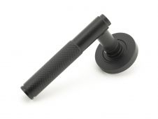 45675 From The Anvil Matt Black Brompton Lever on Rose Set (Plain)