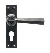 45759 From The Anvil Black Straight Lever Euro Lock Set