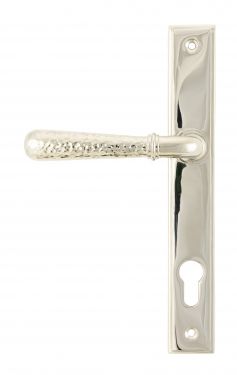 Click Here To Enlarge This Photo Of 45771 From The Anvil Polished Nickel Hammered Newbury Slimline Espag. Lock Set - 92mm centres - 212mm screw centres