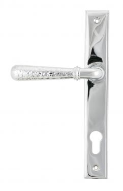 Click Here To Enlarge This Photo Of 45772 From The Anvil Polished Chrome Hammered Newbury Slimline Espag. Lock Set - 92mm centres - 212mm screw centres