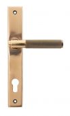 45776 From The Anvil Polished Bronze Brompton Slimline Espag. Lock Set - 92mm centres - 212mm screw centres