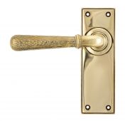46210 From The Anvil Aged Brass Hammered Newbury Lever Latch Set
