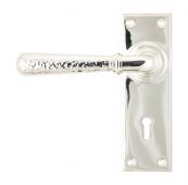 46217 From The Anvil Polished Nickel Hammered Newbury Lever Lock Set