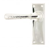 46218 From The Anvil Polished Nickel Hammered Newbury Lever Latch Set